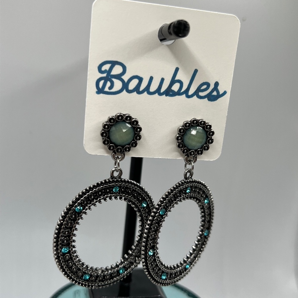 Baubles Black Turquoise Dangle Earrings    $12 or bundle 3 for $20
